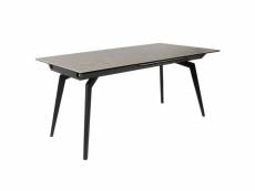 Table extensible céramique gris 160-210 cm et métal noir - camilia 65087295