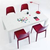 Table rectangulaire Quaderna / 90 x 180 cm - Superstudio, 1972 - Zanotta blanc en plastique