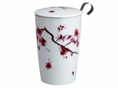 Tasse en porcelaine à double paroi avec infuseur - blossom
