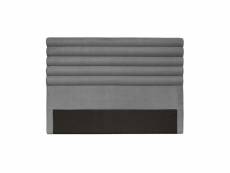 Tête de lit déco tissu aspect bombé gris 160