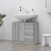 Vidaxl - Armoire de lavabo Sonoma gris 63x30x54 cm