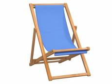 Vidaxl chaise de terrasse teck 56 x 105 x 96 cm bleu 43803