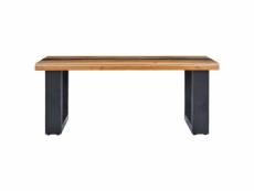 Vidaxl table basse 100 x 50 x 40 cm bois de teck massif et polyrésine 281646