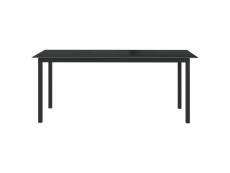 Vidaxl table de jardin noir 190x90x74 cm aluminium et verre