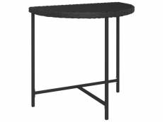 Vidaxl table de jardin noir 80x50x75 cm résine tressée