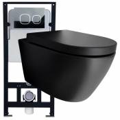 WC suspendu offre spéciale pack économique 12: B-8030 - et bâti-support G3004A avec plaque de déclenchement: Modèle verre blanc