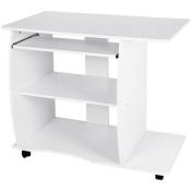 Wyctin - Hofuton Bureau informatique table de bureau table informatique meuble pour ordinateur 90 x 50 x 75 cm blanc