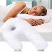 Ahlsen - Oreillers anti-ronflement pour dormeur latéral, oreillers doux en forme de u, appui-tête de voyage, soutien du cou, colonne vertébrale