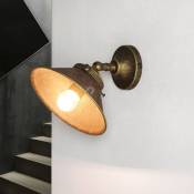 Applique d'intérieur Alice au design industriel en laiton véritable de couleur bronze vieilli IP44 E27 - Bronze antique mat - bronze antique mat