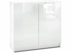 Armoire de bureau blanc mat/ blanc haute brillance (hxlxp): 78 x 82 x 37