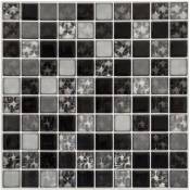 Atmosphera - Lot de 2 stickers - carrelage - 26x26 cm créateur d'intérieur - Noir