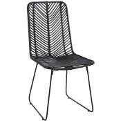 Aubry Gaspard - Chaise en rotin et métal - Noir