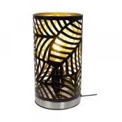 C-création - Lampe à poser en métal noir et doré akana pour utilisation en intérieur - Style Art Déco - D15 cm - 1 lumière 8W, douille E27