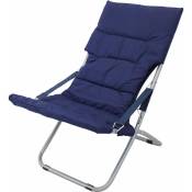 Chaise de terrasse extérieure en acier avec siège en pvc ombragé et dossier Blue - Blue