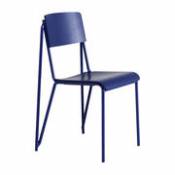 Chaise empilable Petit standard / Acier & bois - Hay bleu en bois