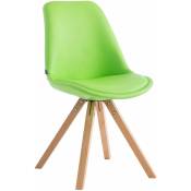 Chaise en bois carré en bois clair et assis dans différentes