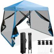Costway - Tonnelle Pliante 3 m x 3 m Imperméable Protection UV/Tente Réglable en Hauteur avec Parois en Maille Sac de Transport pour Patio, Camping