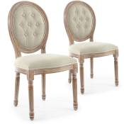 Cotecosy - Lot de 2 chaises de style médaillon Louis