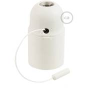 Creative Cables - Kit douille E27 en thermoplastique avec interrupteur à tirette Blanc - Blanc