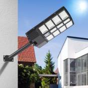 Einfeben - Lampadaire solaire led avec détecteur de mouvement lampadaire blanc projecteur 400W - Noir