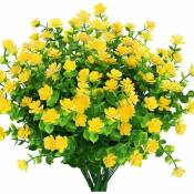 Groofoo - Fleurs artificielles d'extérieur résistantes aux uv Plantes buis, arbustes, verdure en plastique synthétique pour intérieur et extérieur à