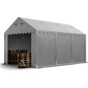 Hangar / Tente de stockage professional 4 x 6 m gris pvc 800 n hauteur 2,60 m - gris