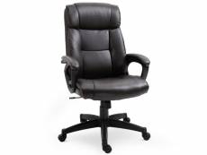Homcom fauteuil de bureau chaise de bureau ergonomique réglable roulettes pivotant 360° revêtement synthétique pu 64 x 73 x 106-115,5 cm chocolat