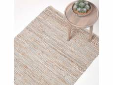 Homescapes tapis cuir madras couleur naturelle 120 x 180 cm RU1149B