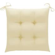 Inlife - Coussins de chaise 4 pcs Blanc crème 40x40x7 cm Tissu