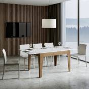 Itamoby - Table à manger extensible 90x120-180cm couleur bois et blanc Cico Mix qb