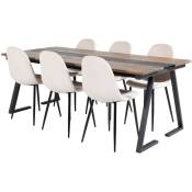 Jakarta ensemble table, table teck et 6 Polar chaises