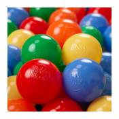 Kiddymoon - 100/6Cm ∅ Balles Colorées Plastique Pour Piscine Enfant Bébé Fabriqué En eu, Jaune/Vert/Bleu/Rouge/Orange - jaune/vert/bleu/rouge/orange