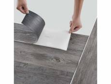 Lames laminées pvc vinyle design revêtement de sol adhésif compatible au plancher chauffant 7 pièces 0,975 m² grey alaska oak chêne gris d'alaska [neu
