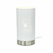 Lampe à poser tactile en métal ulysse pour utilisation en intérieur - Style Pop - D12 cm - 1 lumière 6W, douille E14 - Blanc - Blanc - C-création