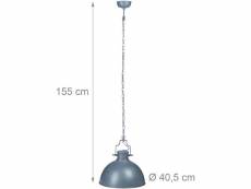 Lampe à suspensions industriel luminaire de plafond gris helloshop26 13_0001376_2