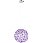 Lampe suspension lampe de table à manger cristal lampe de salon violet, boule décoration cristal, 4W 320 lm 2700K, DxH 30 x 120 cm