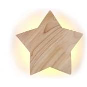Led bois étoile applique moderne créatif dessin animé