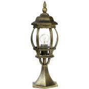 Licht-erlebnisse - Lampadaire d'extérieur au design en forme de lanterne de style rustique couleur or vieilli - or vieilli - Or antique