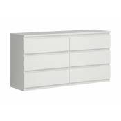 Meubletmoi - Grande commode 2x3 tiroirs blanc - benny