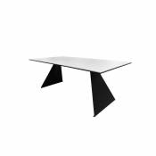 Meubletmoi Table basse plateau céramique blanc - OPALE