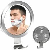 Miroir de douche anti-buée, miroir de rasage anti-buée, miroir de rasage anti-buée avec 3 ventouses fortes et crochet pour rasoir, petit miroir de