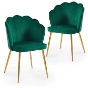 Mobilier Deco - duchesse - Lot de 2 chaises design en velours vert - Vert