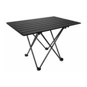 Noir (Petit, 40x35 cm) Table Pliante, Table Camping
