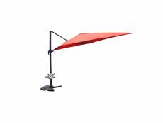 Palatino terracotta : parasol déporté, carré de 3x3m , rotatif à 360°