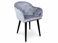 Paris prix - fauteuil design en velours "glany" 81cm argent