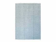 Paris prix - tapis rayé fait main "aperitif" turquoise 80 x 150 cm