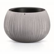 Prosperplast - Beton Bowl Pot de fleurs en plastique 2 en 1 avec pot rond couleur ciment (Hauteur) x 14,4 (Profondeur) x 14,4 (largeur) cm