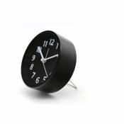 Réveil Chambre Horloge de Table 3D Analogique Déco Horloge de Table Mouvement silencieux 11cm - noir