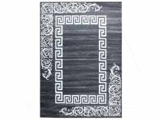 Roi - tapis à motifs baroques - gris et blanc 200