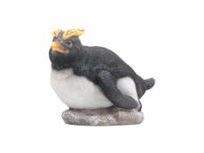 Statue de jardin pingouin huppé en résine glisse